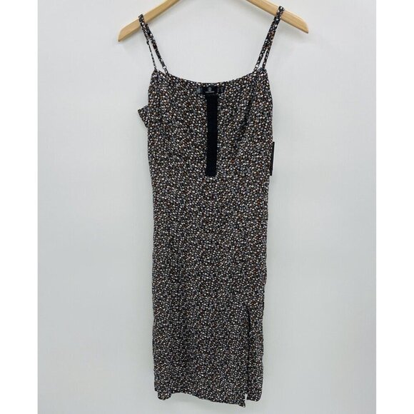 Volcom Juniors Large Floral Print Hey Stone Hey Slit-Front Midi Dress Black $55 - Picture 4 of 10